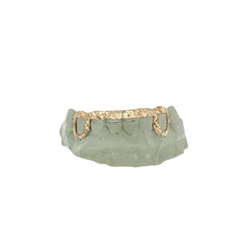 2-Piece + Diamond Dust/Cut Front and Back Bar Grillz